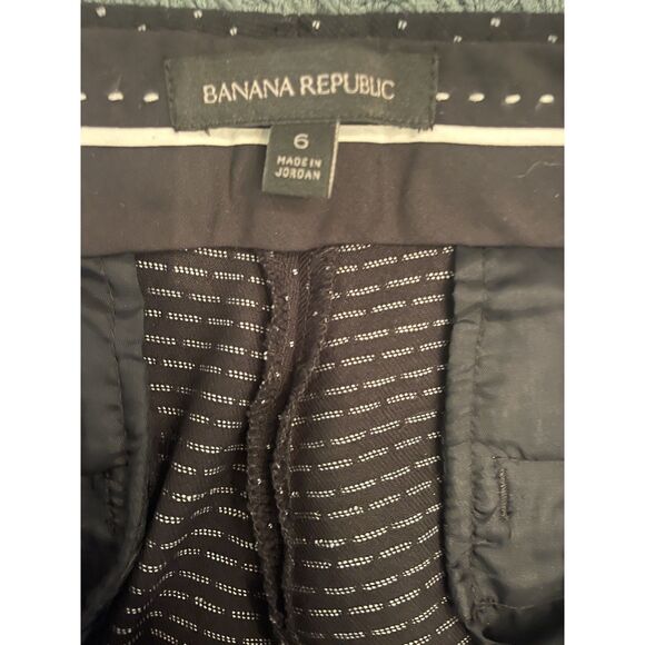 Banana Republic Womens Black Polka Dot Career Work Pants Trousers Sz 6 Ankle - Picture 4 of 8